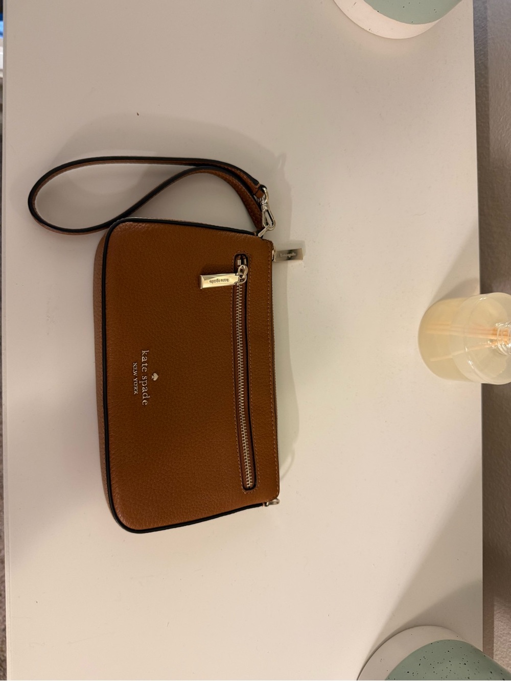 kate spade Brown Pebbled Leather Shoulder Bag with Gold Hardware - Picture 2 of 4